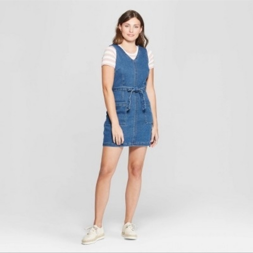 Universal Threads Tie Waist Blue Jean Dress XS